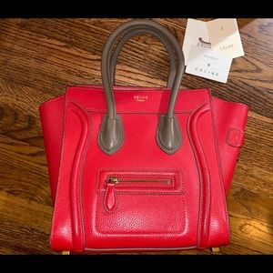 Vibrent RED Celine Micro Luggage Handbag